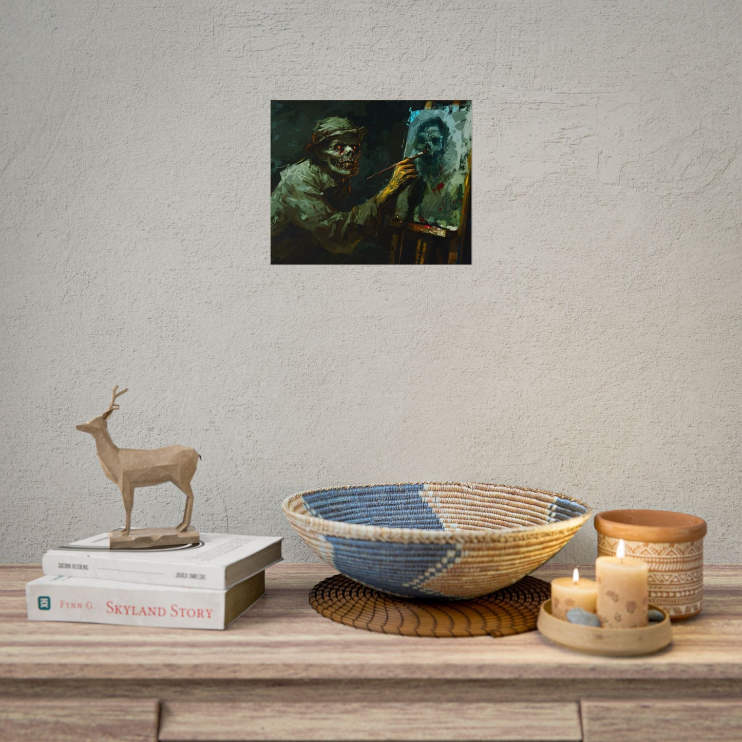 Zombie Painter in Action: Original Digital Art Piece - Poster