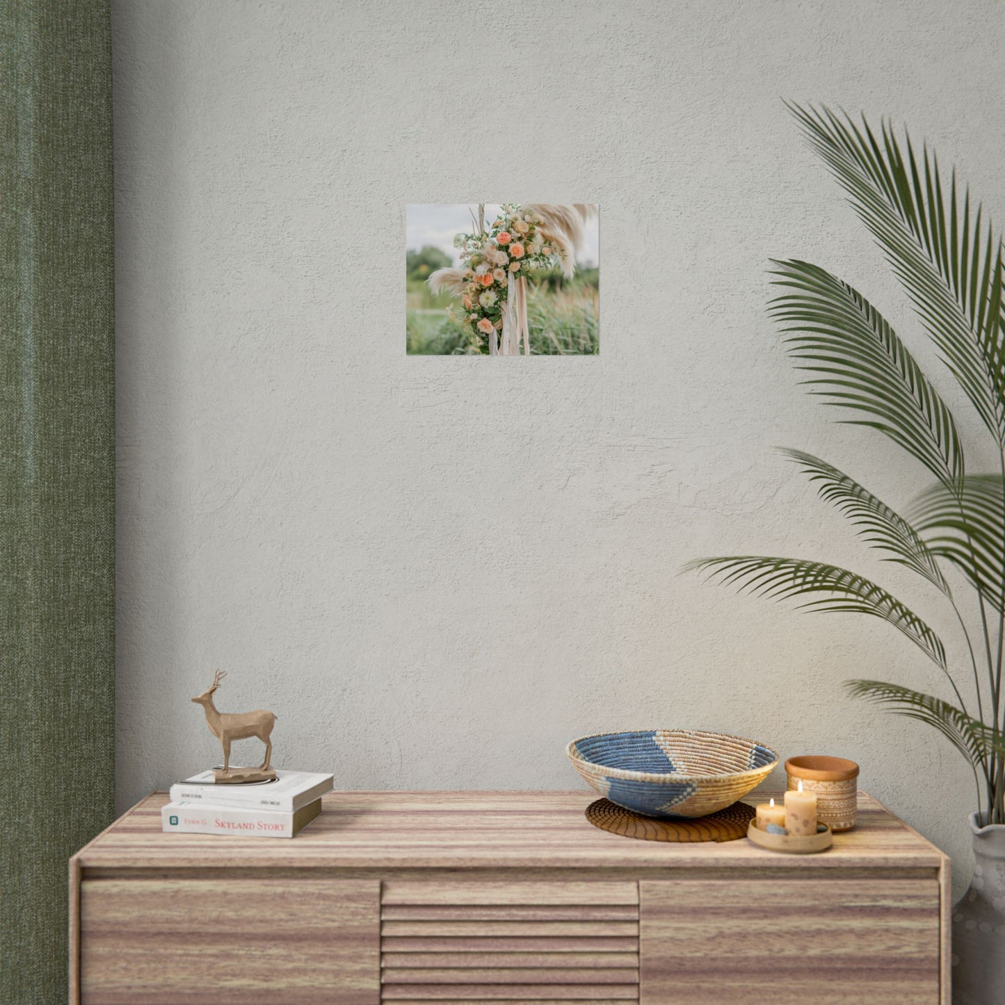 Whimsical Floral Wonders: Vibrant Pampas Garden Art - Poster