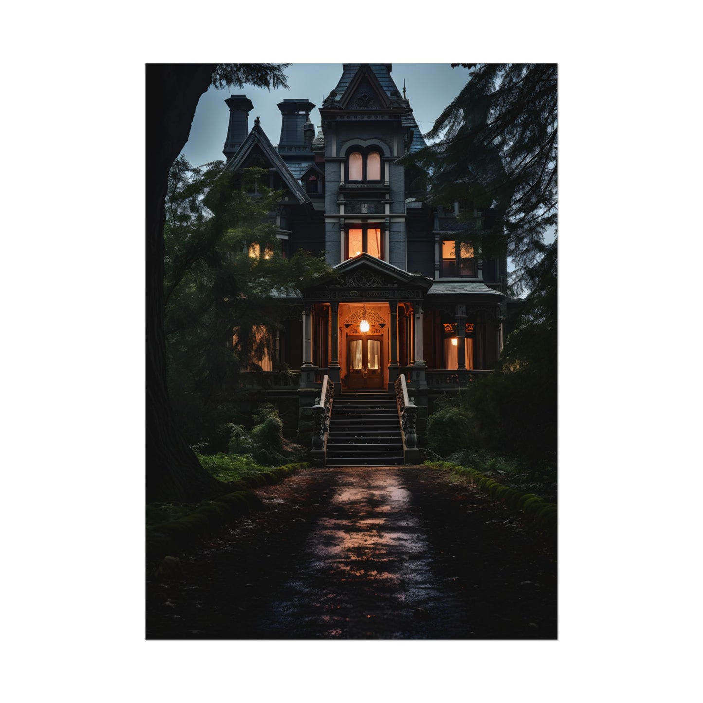 Haunted Mansion Abode: Spooky Victorian Atmosphere - Poster