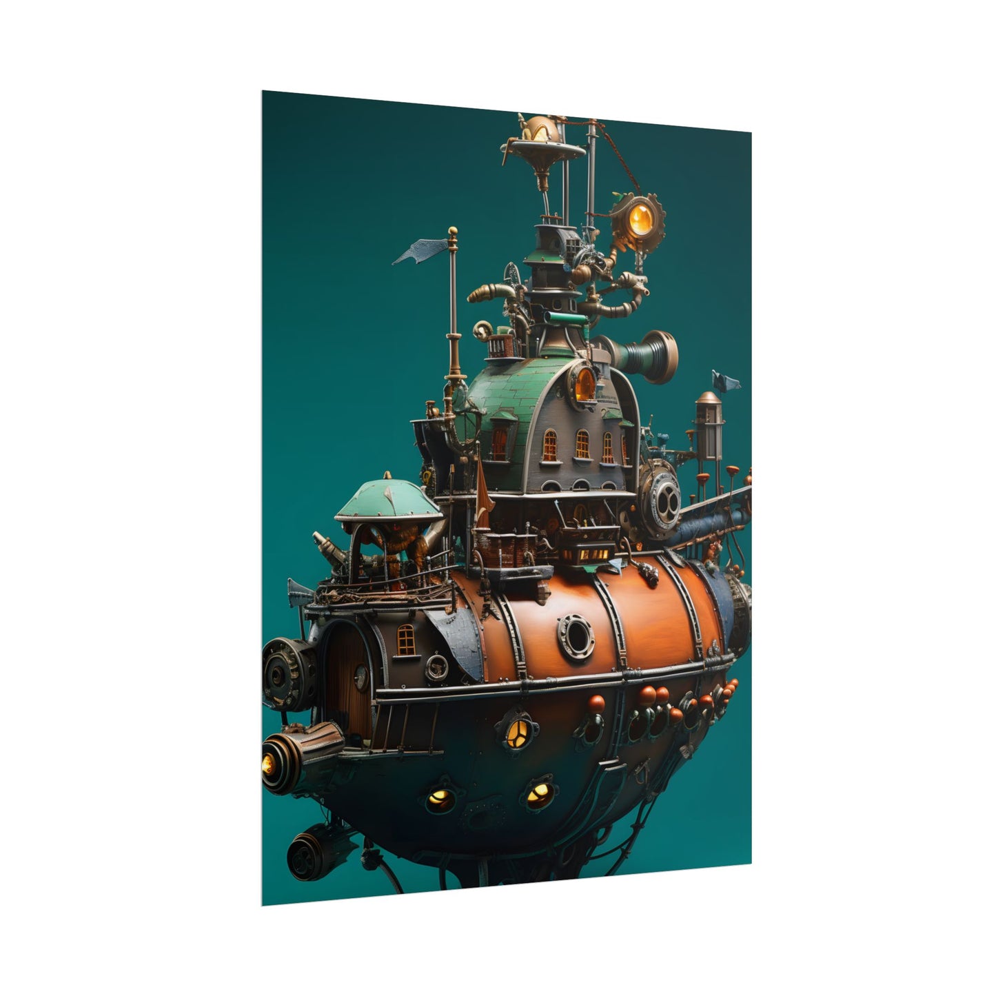 Steampunk Undersea Journey with Captain Nemo's Nautilus - Poster