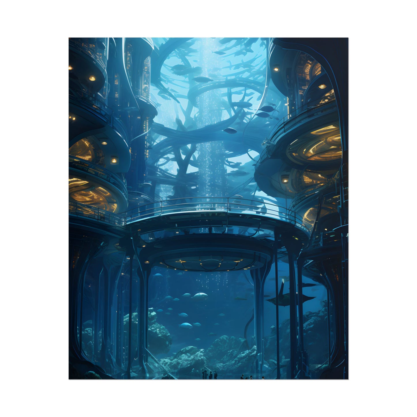 Advanced Underwater City: Visionary Metropol in the Future - Poster