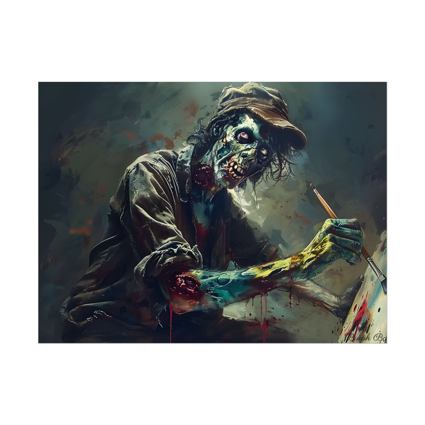 Zombie Horror Original Art: Original Artwork - Poster