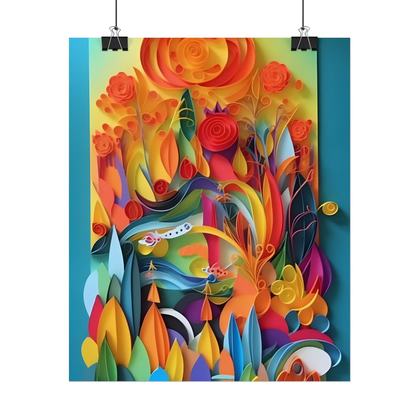 Colorful Quilled Indian Landscape Artwork - Poster