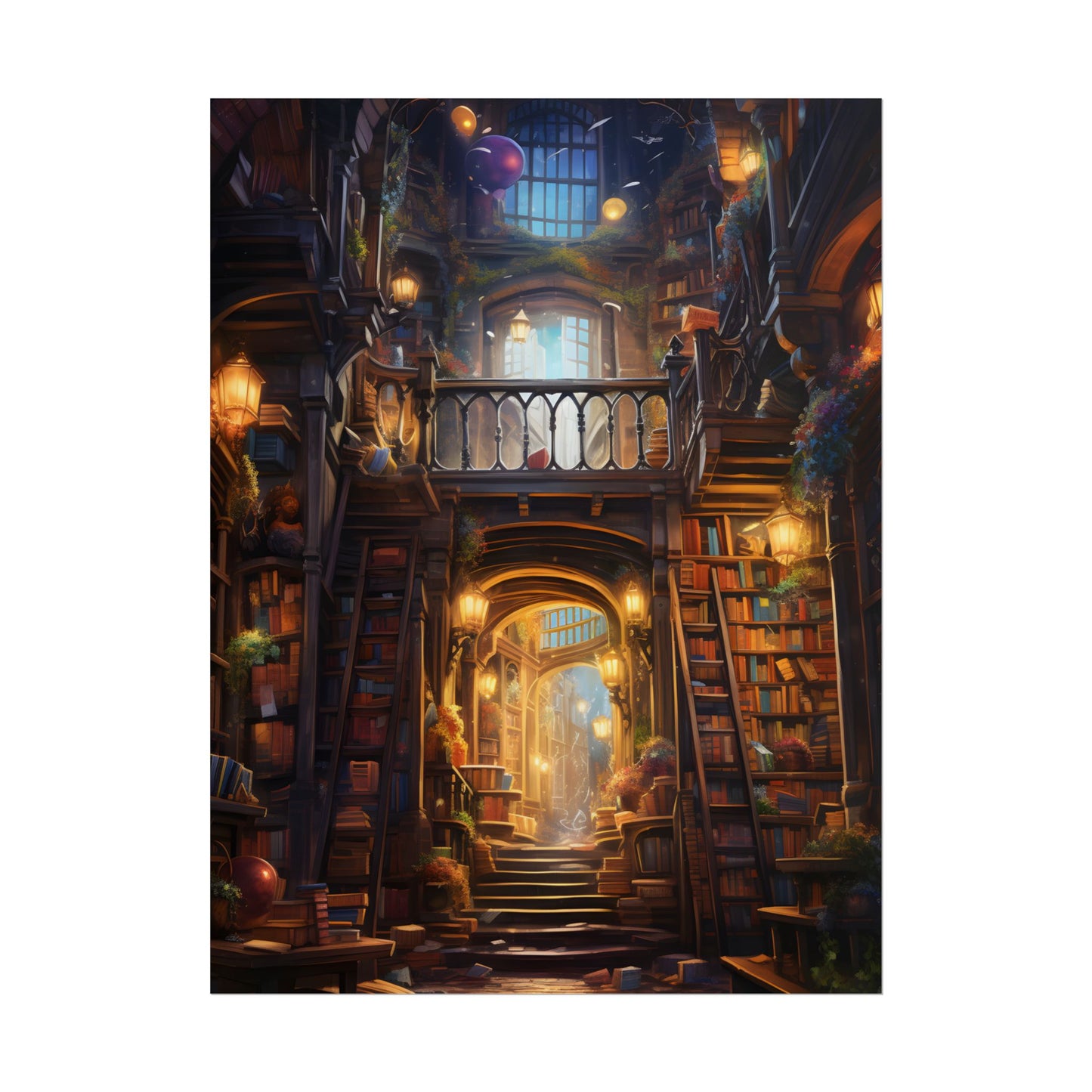 Cozy Magical Bookshop: Enchanting Artwork - Poster