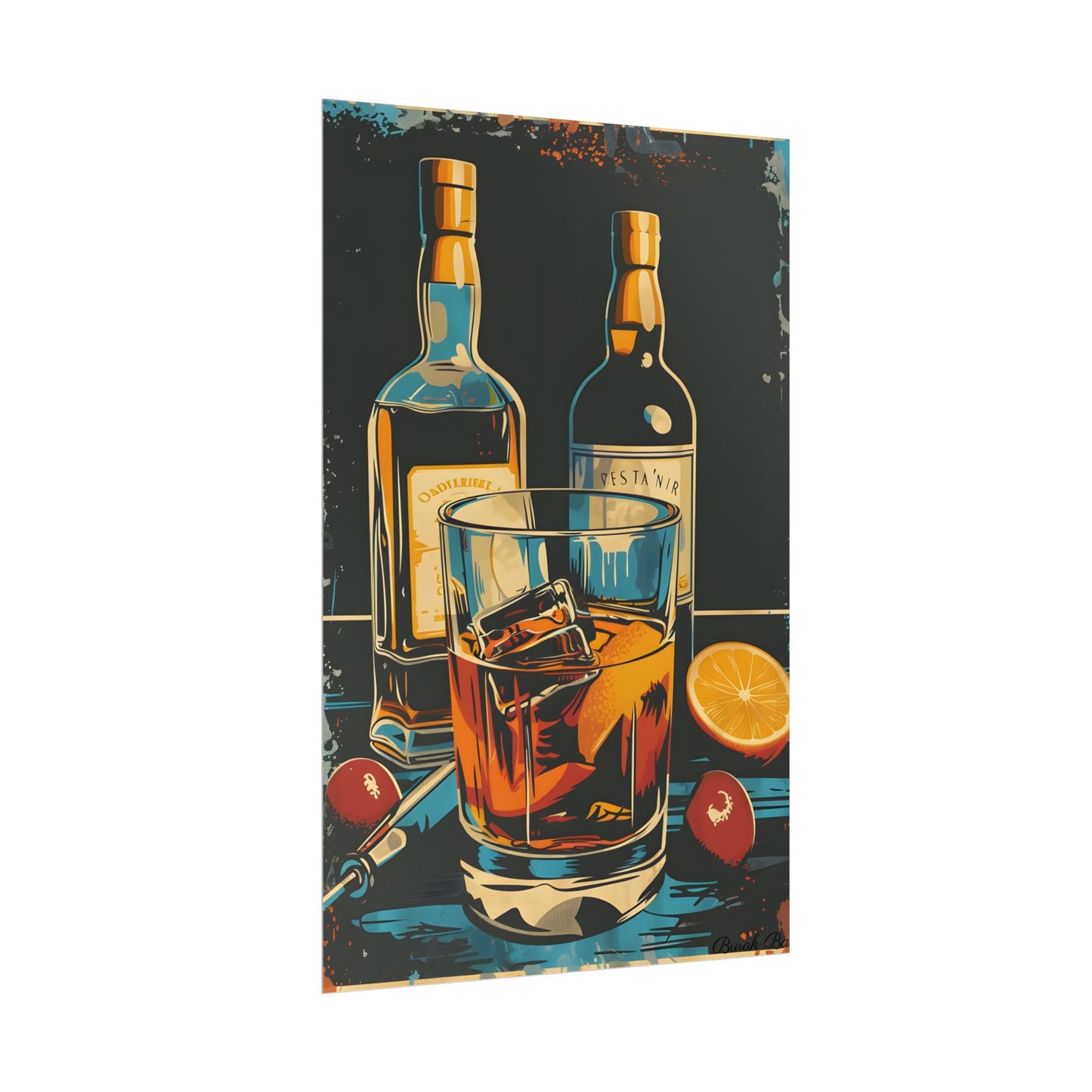 Vintage Cocktail Hour: Old-Fashioned Glass Artwork - Poster