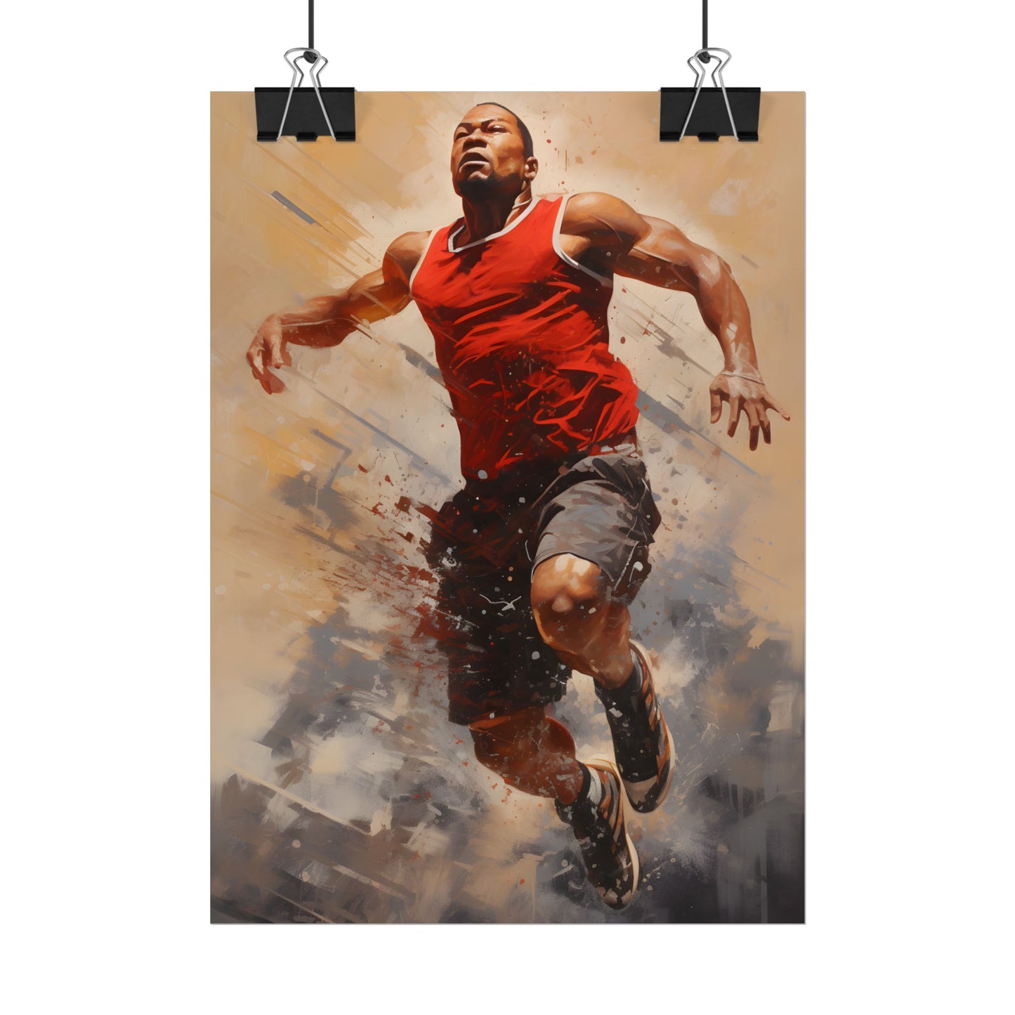 Passionate Athlete: Dedicated Sports Portrait - Poster