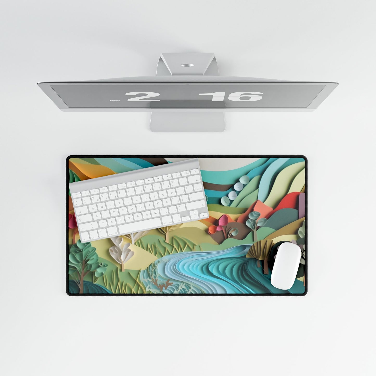 Magical Peaceful Beach: Realistic Paper Quilling Art - Desk Mat