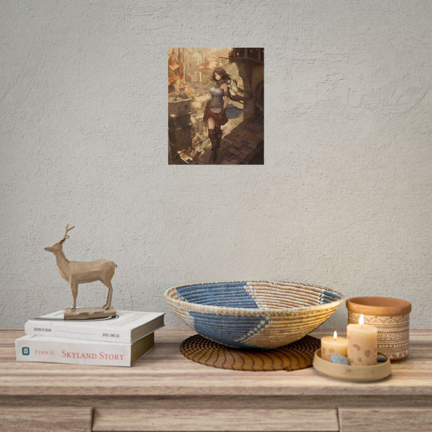 Anime Landscape Serenity: Peaceful Tree Scene Artwork - Poster