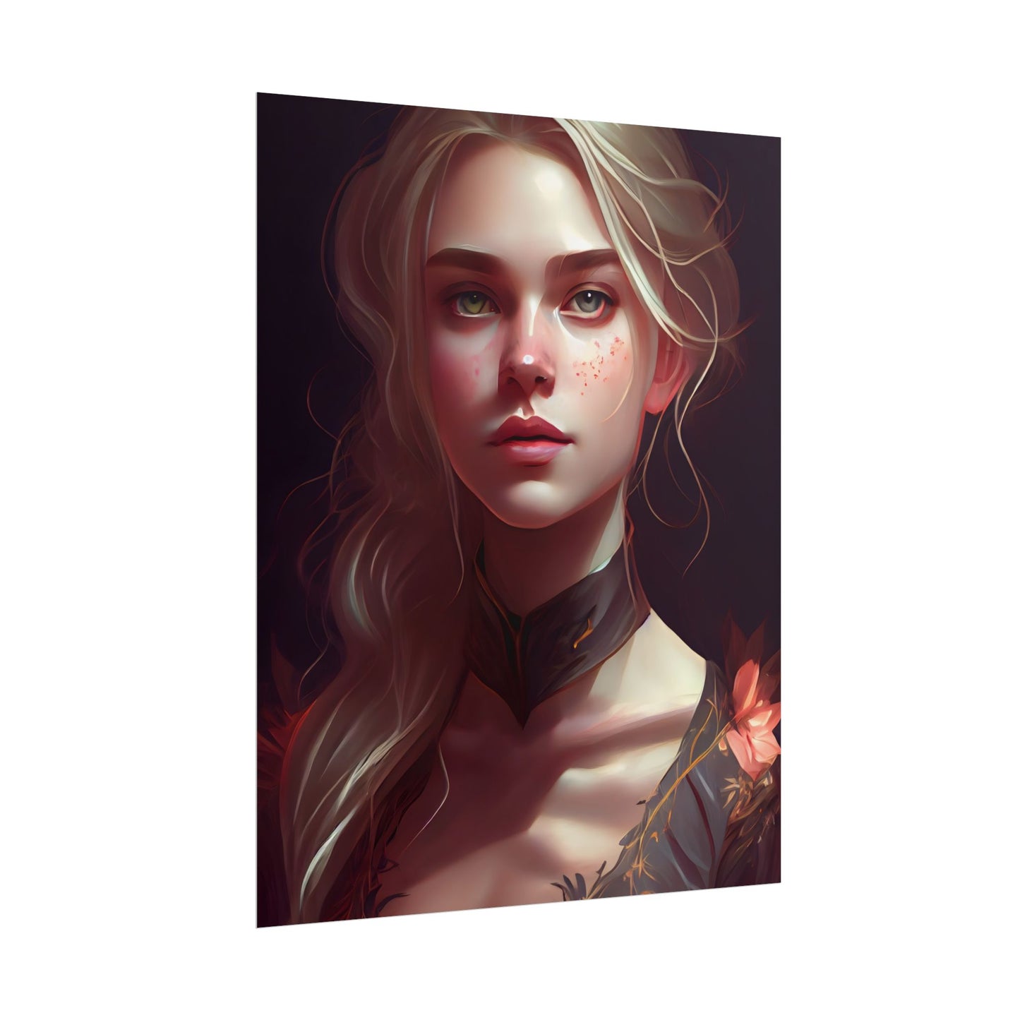 Astonishing Blonde Portrait: Artistic Beauty in Darkness - Poster