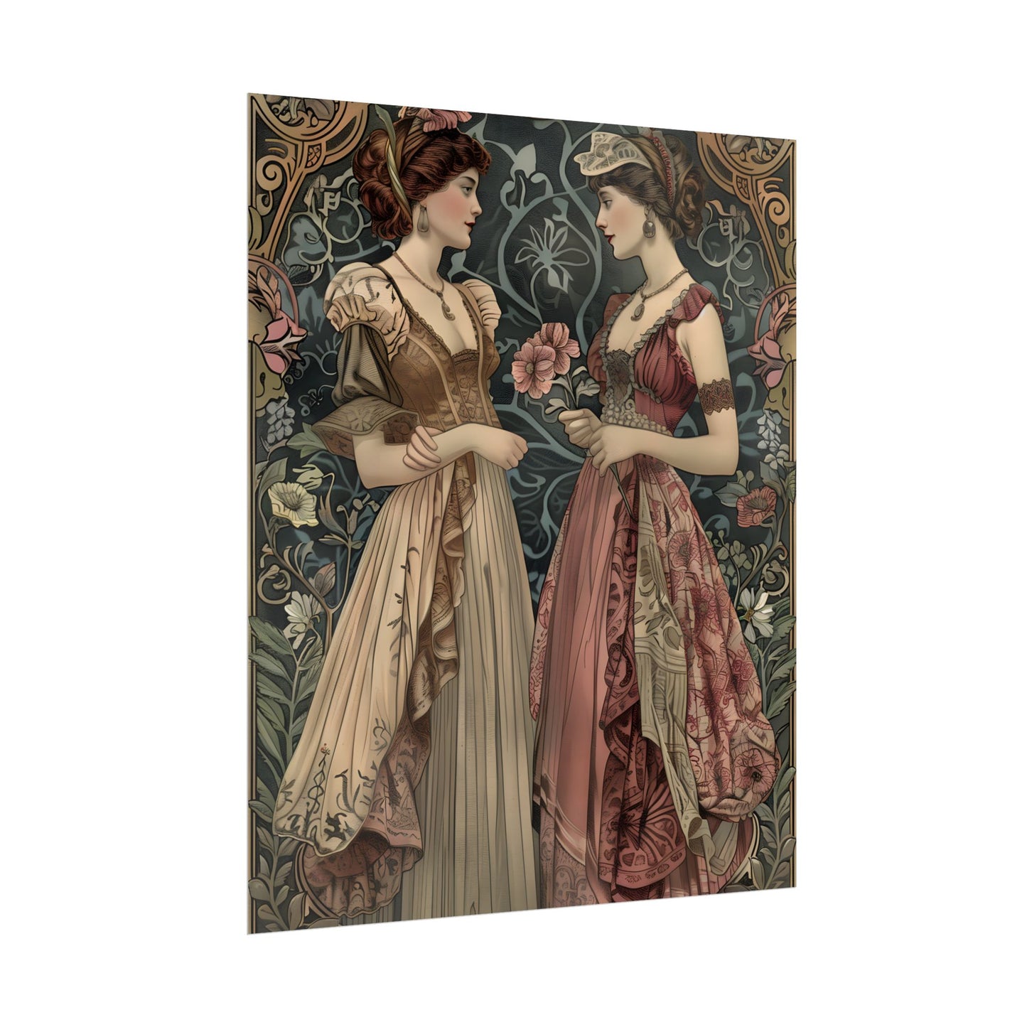 Women in Ornate Attire: Formal Primrose Ceremony - Poster
