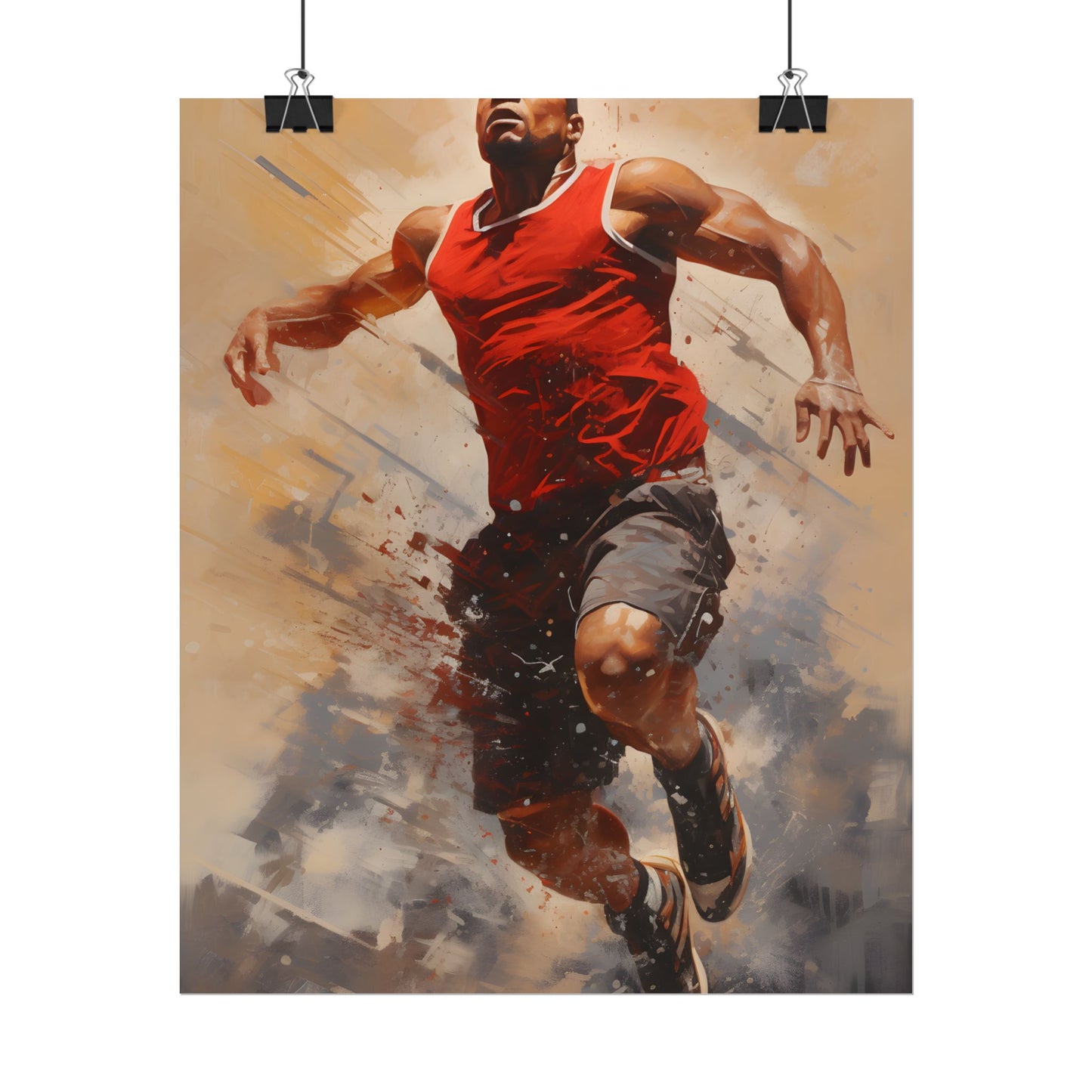 Passionate Athlete: Dedicated Sports Portrait - Poster