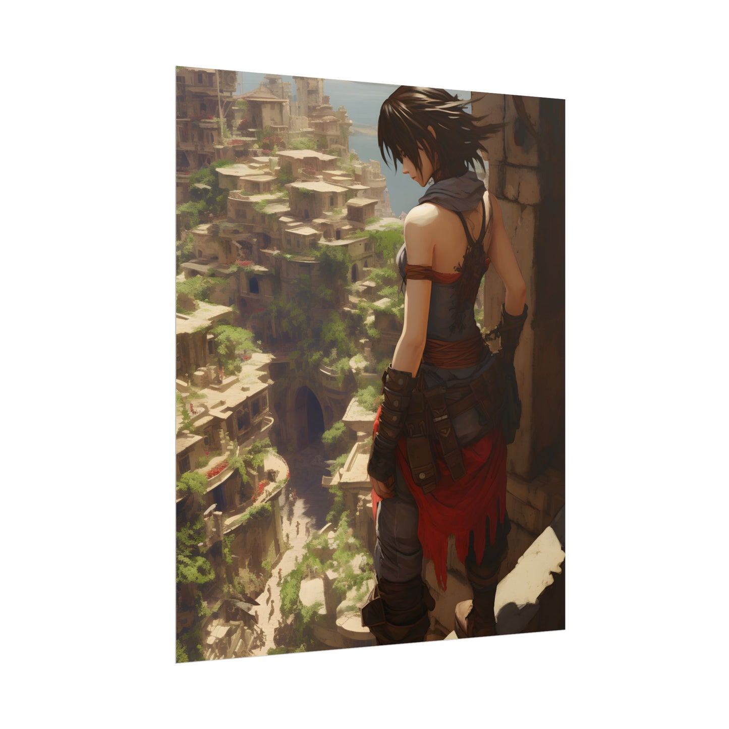 Vibrant Cityscape from Above: Dynamic Bird's Eye View - Poster