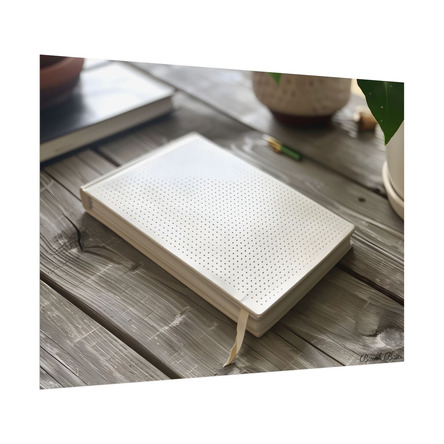 Minimalist Notebook: Embossed Dot Pattern Art - Poster