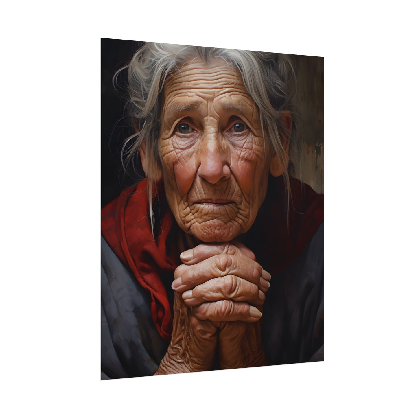 Wisdom in Age: Elderly Portrait Art - Poster