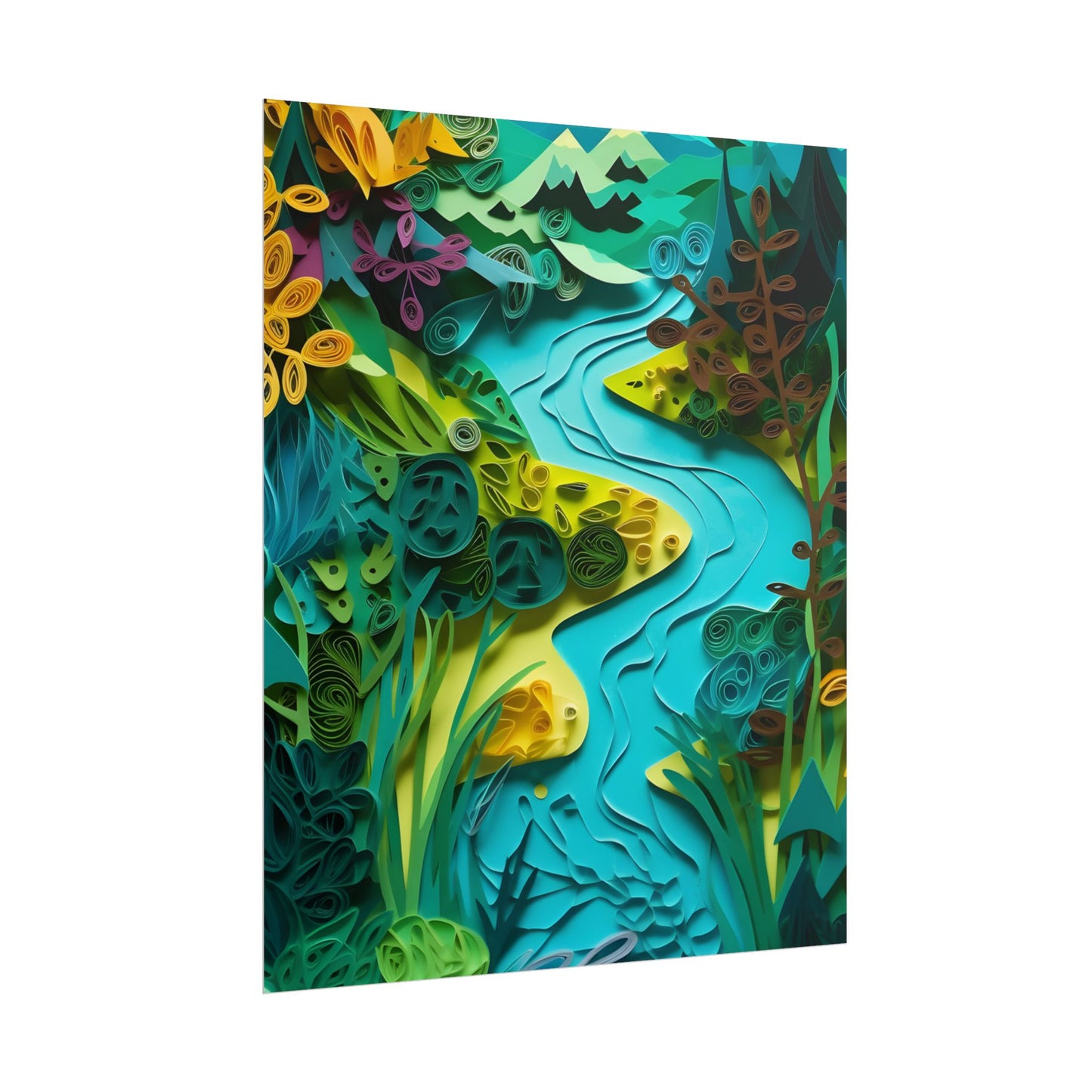 Vibrant American Landscapes: A Quilling Artwork - Poster