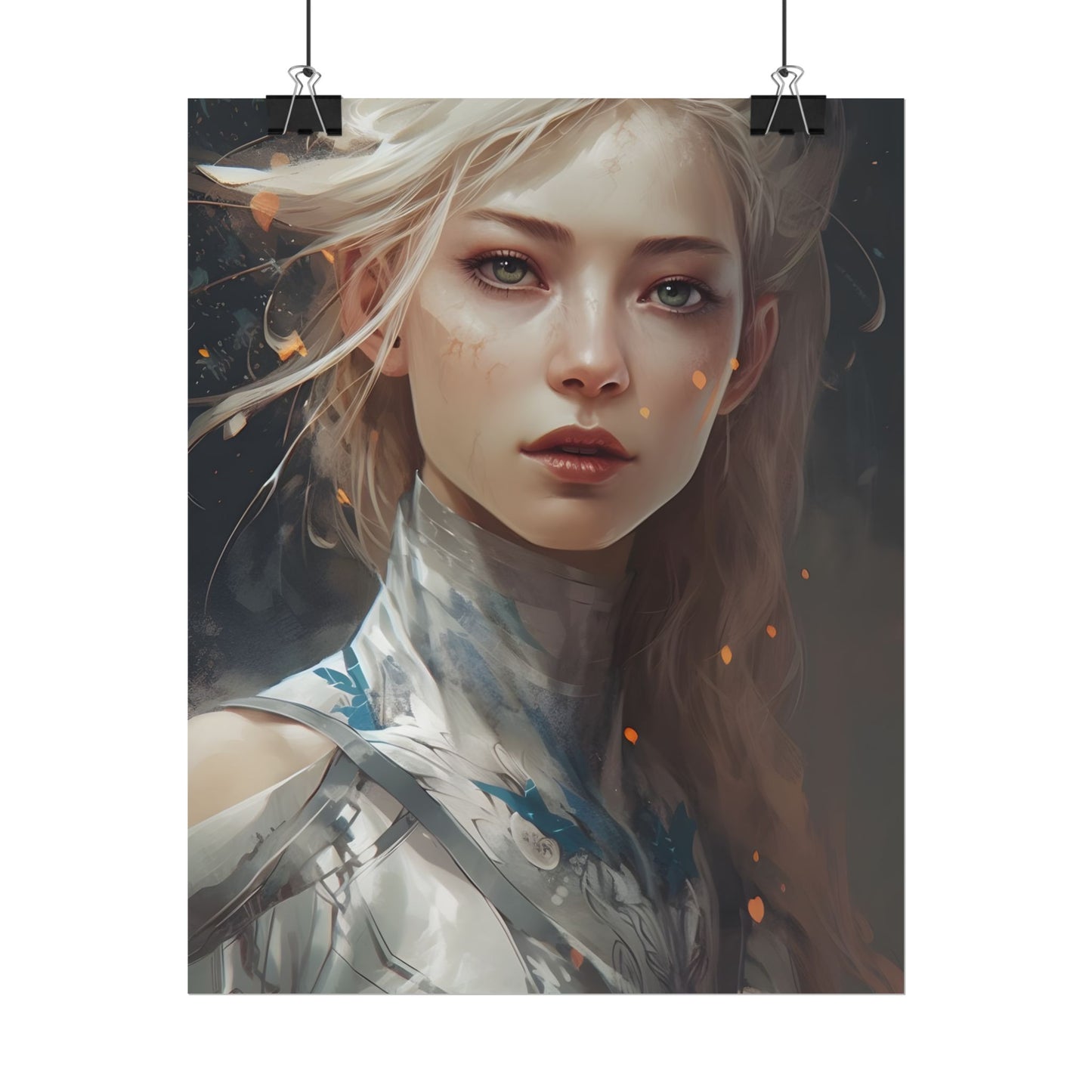Astonishing Blonde Portrait: Capturing Intensity in Art - Poster