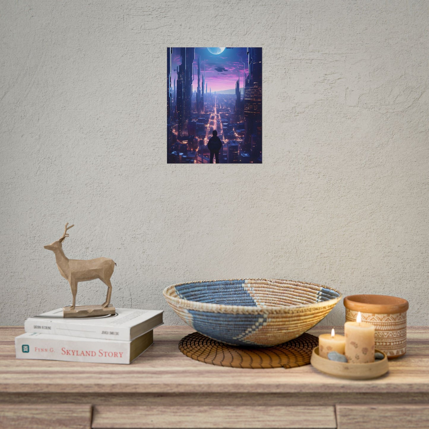 Cyberpunk Cityscape: Dystopian Future Urban Artwork - Poster