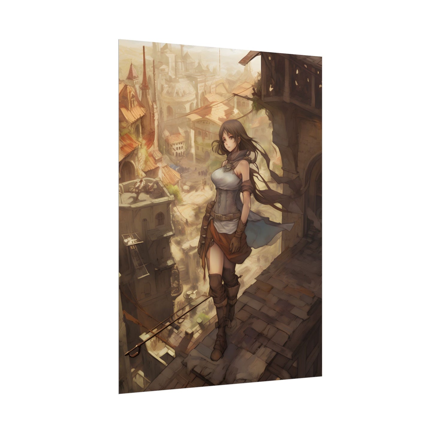 Anime Landscape Serenity: Peaceful Tree Scene Artwork - Poster
