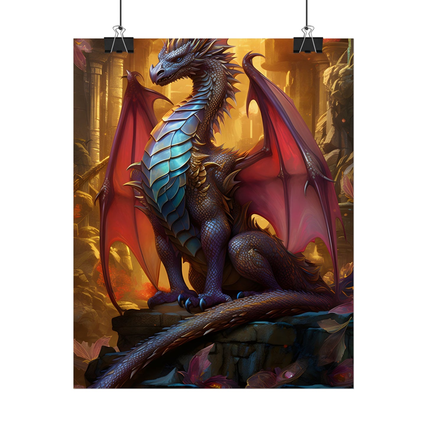 Ancient Dragon Guardian: Fantasy Artwork - Dragon Art - Poster