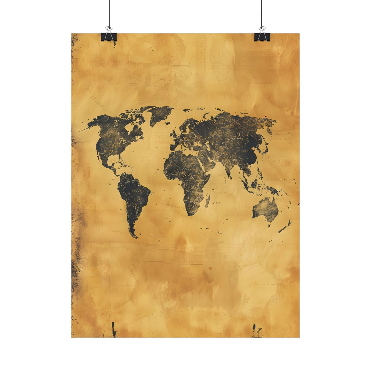 Vintage World Map: Decorative Art Piece - Poster