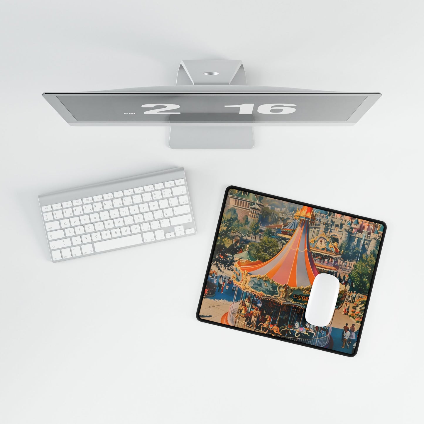 Vintage Theme Park Poster: Nostalgic Adventure - Desk Mat