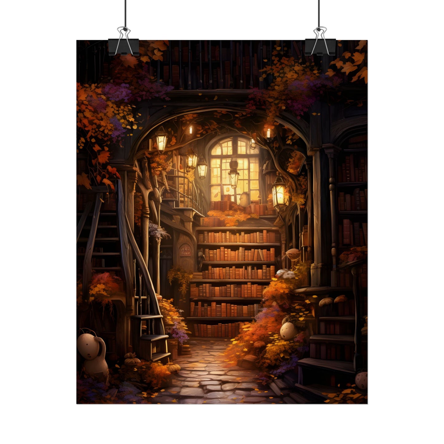 Whimsical Magical Bookshop: Enchanting Artwork in a Hidden Corner - Poster