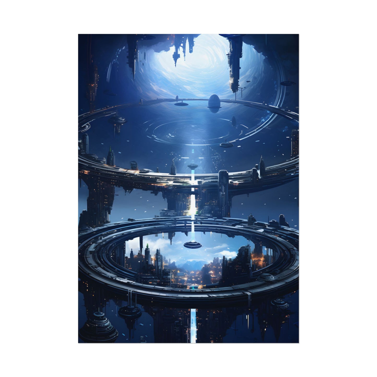 Aetherial Space Station: Massive, Futuristic Space Station in Orbit - Poster
