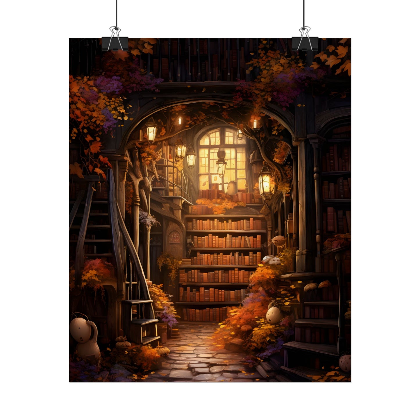 Whimsical Magical Bookshop: Enchanting Artwork in a Hidden Corner - Poster