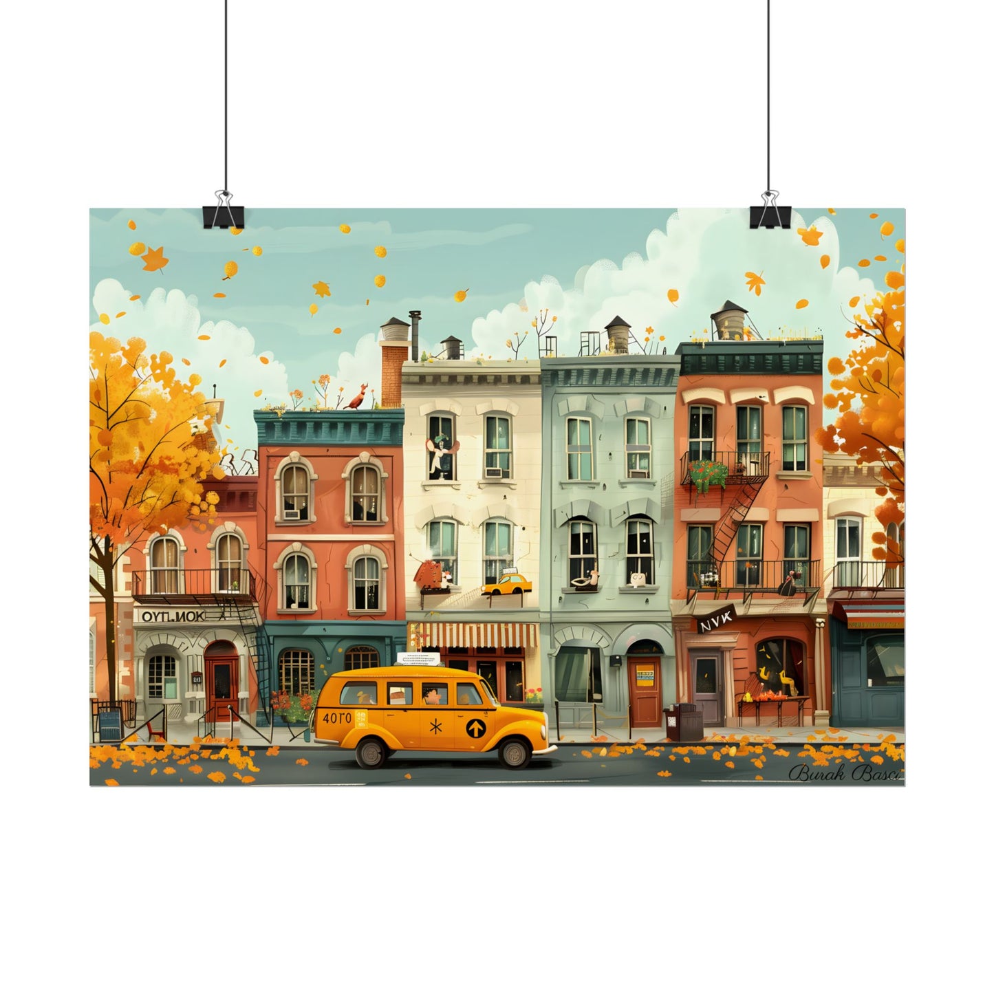 Whimsical Yellow Dream: A Captivating Illustration - Poster
