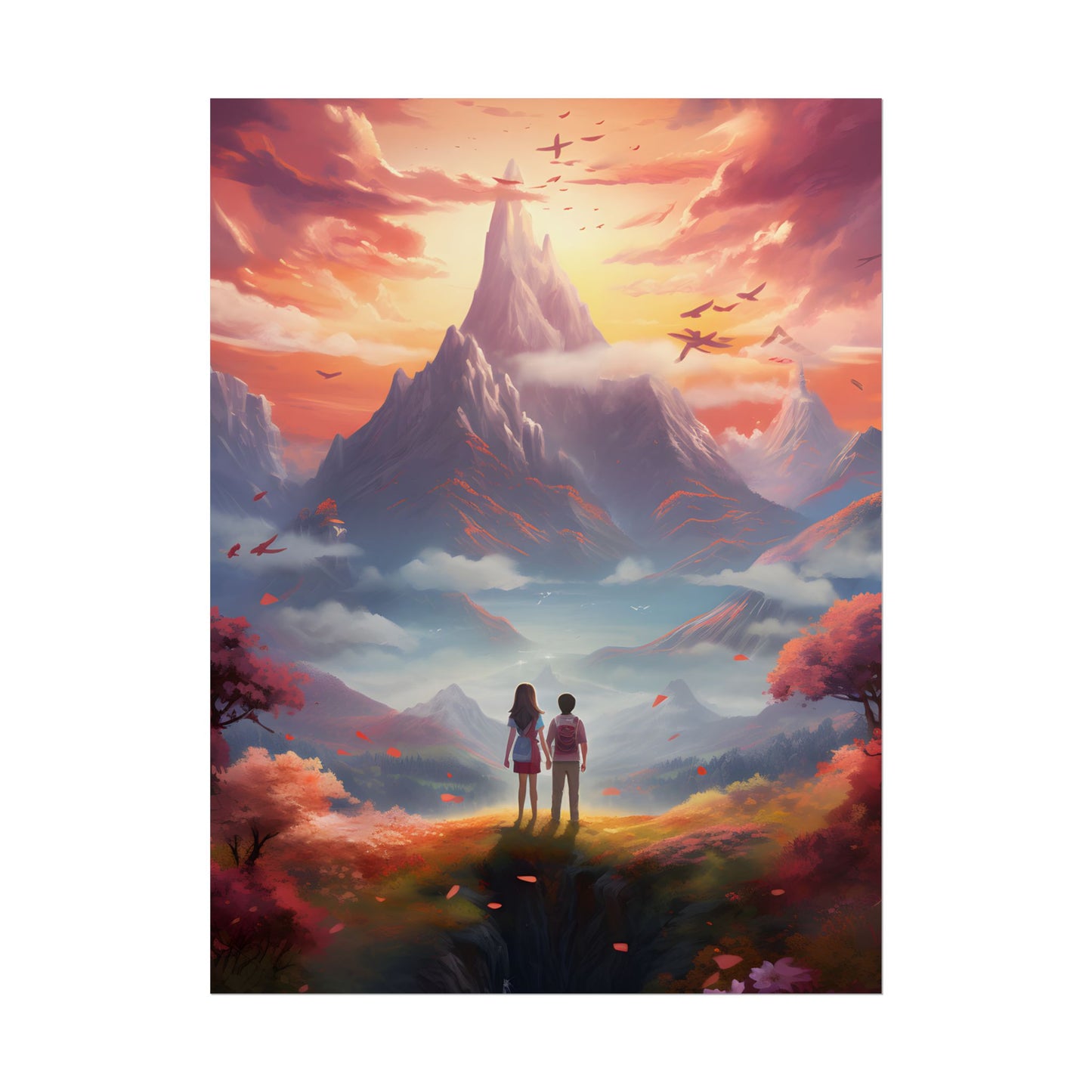 Peaceful Meadow: Children's Serene Moment - Poster