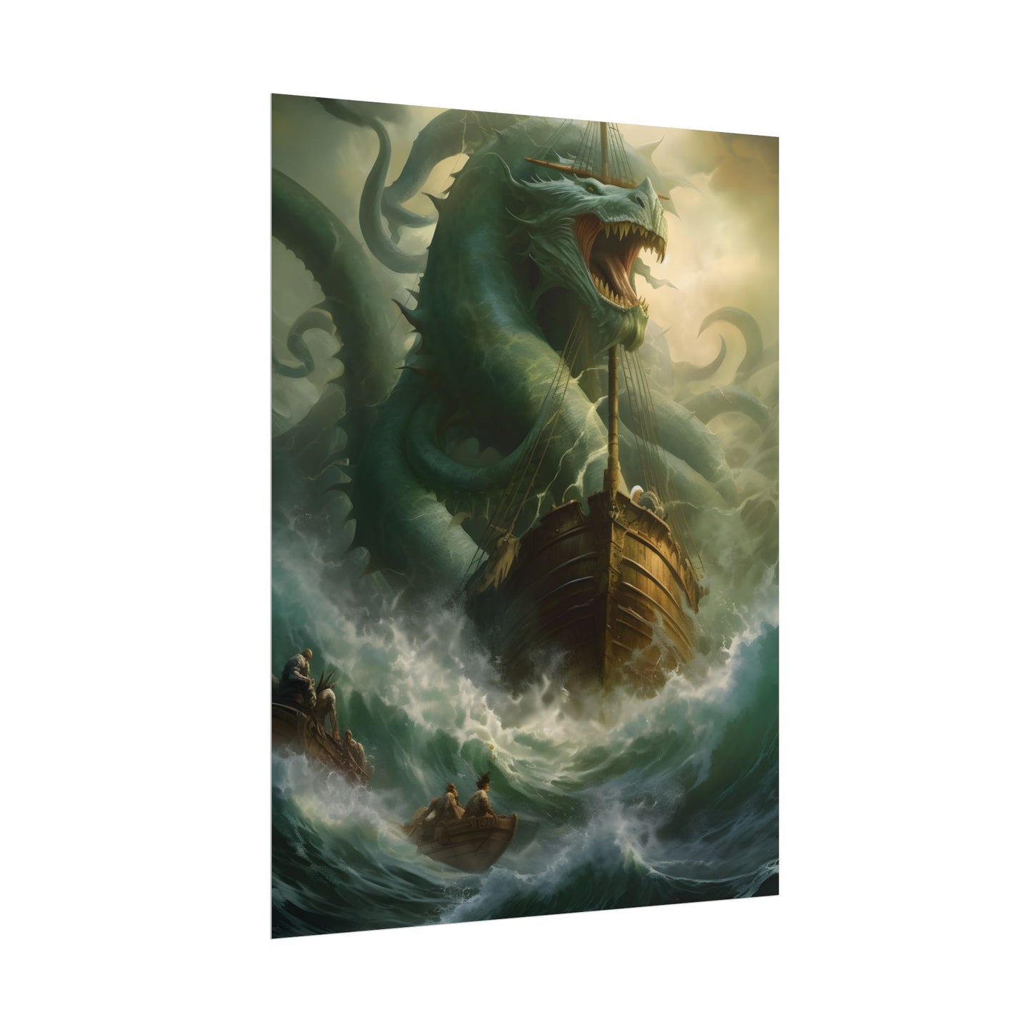 Ancient Mythical Sea Monsters: Prehistoric Marine Creature Art - Poster