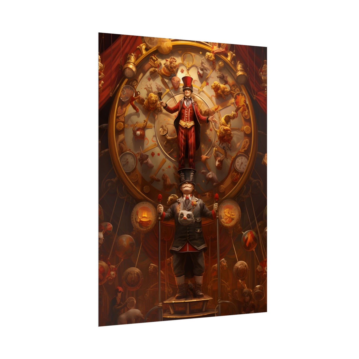 Whimsical Clockwork Circus: Magical Mechanical Art - Poster