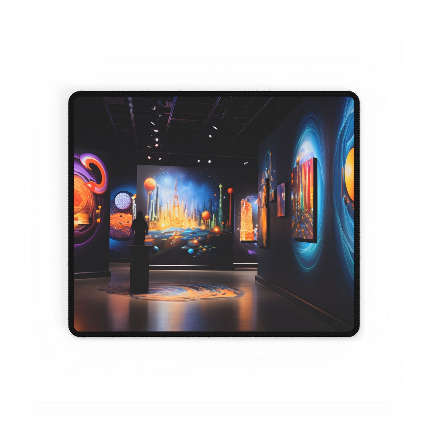 Celestial Art Gallery: Wide-Angle Shot of Space Artwork - Desk Mat