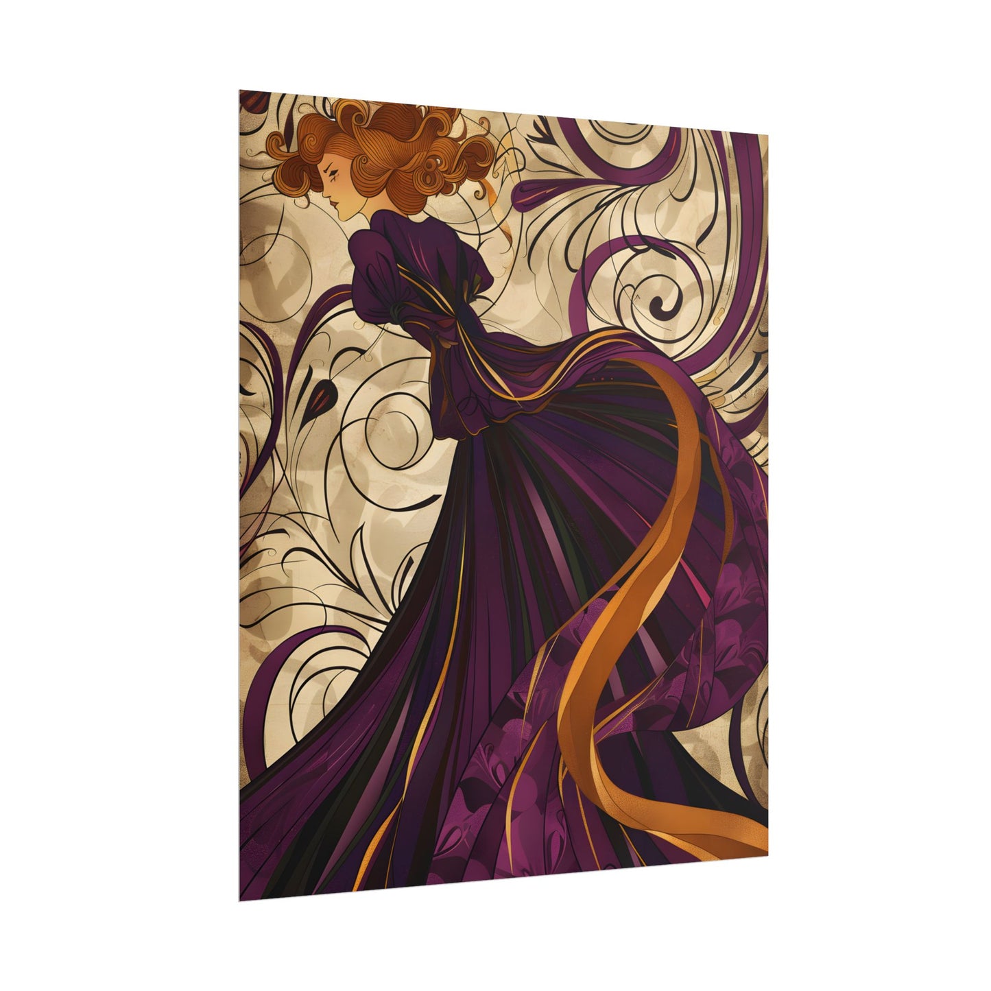 Art Nouveau Masterpiece: Elegant Geometric Design - Poster
