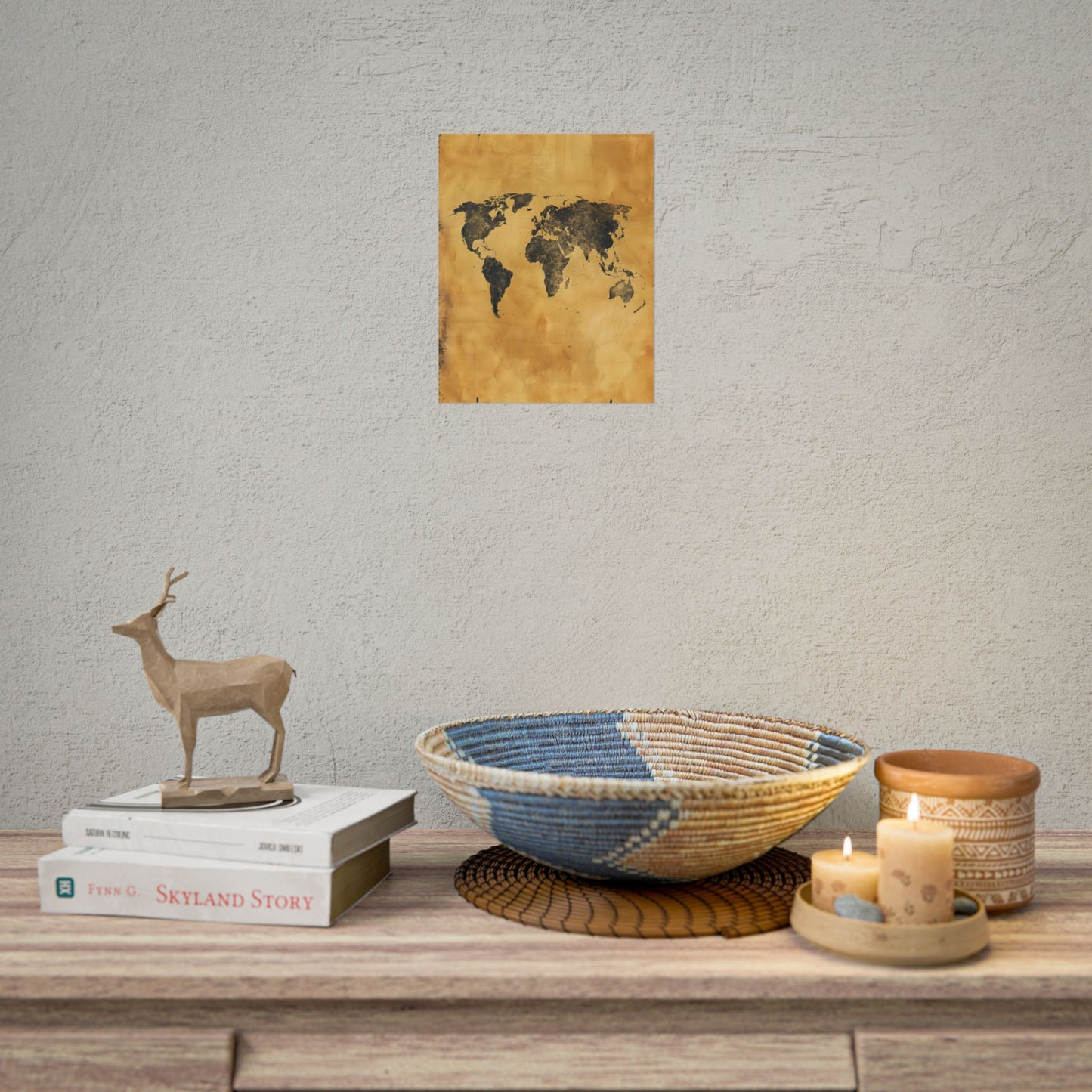 Vintage World Map: Decorative Art Piece - Poster
