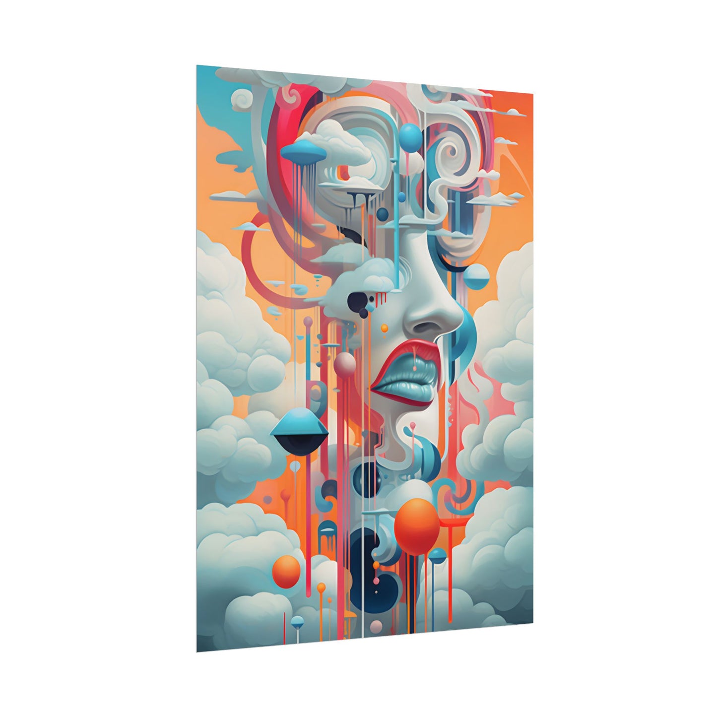 Abstract Digital Art: Dynamic Geometric Dreamspace - Poster