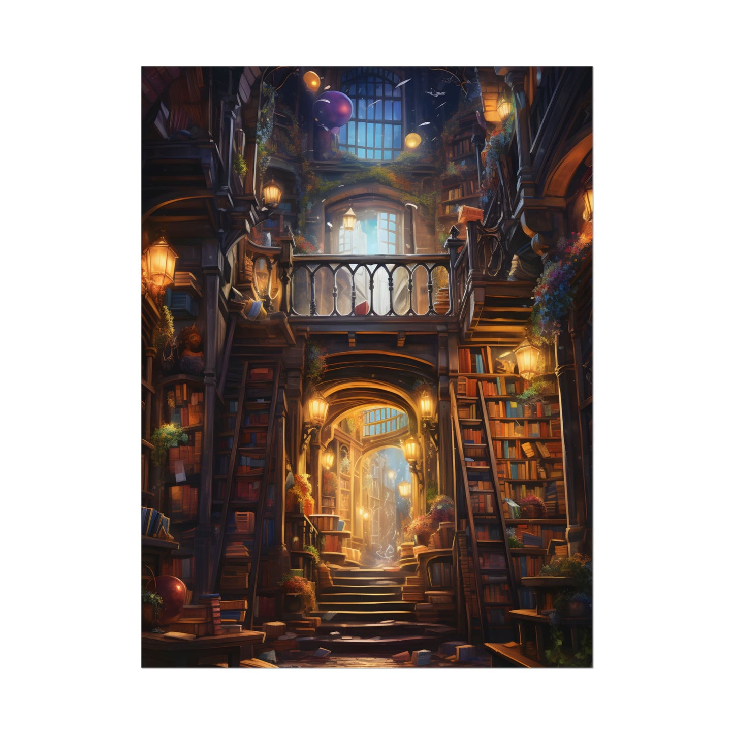 Cozy Magical Bookshop: Enchanting Artwork - Poster