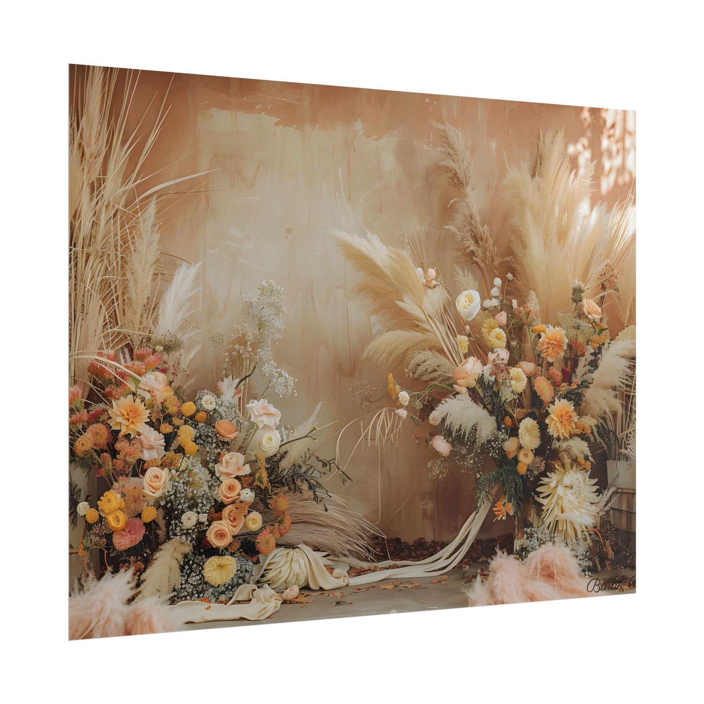 Whimsical Floral Pampas Find: Explore Calming Artwork - Poster