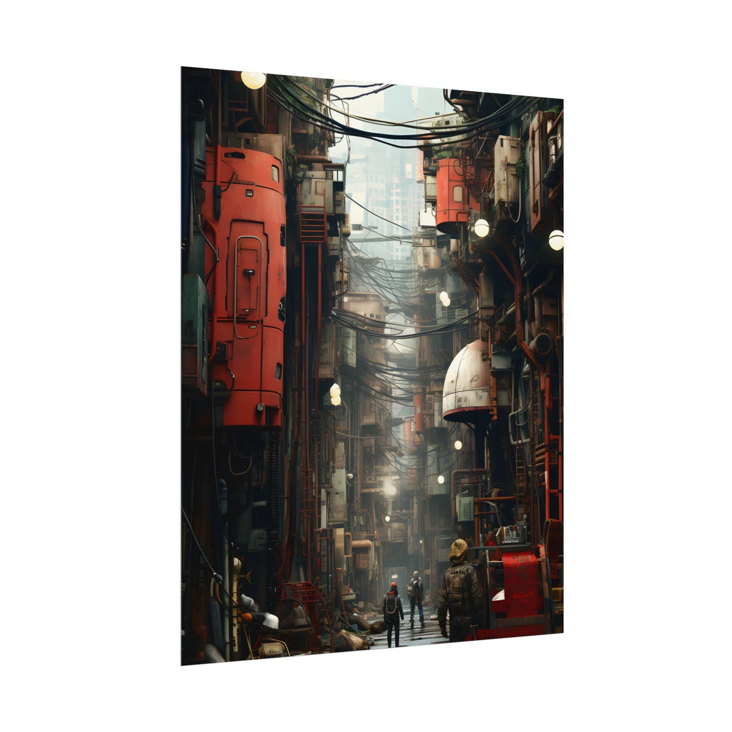 A New Era Unfolds: Post-Apocalyptic Steampunk Cityscape - Poster