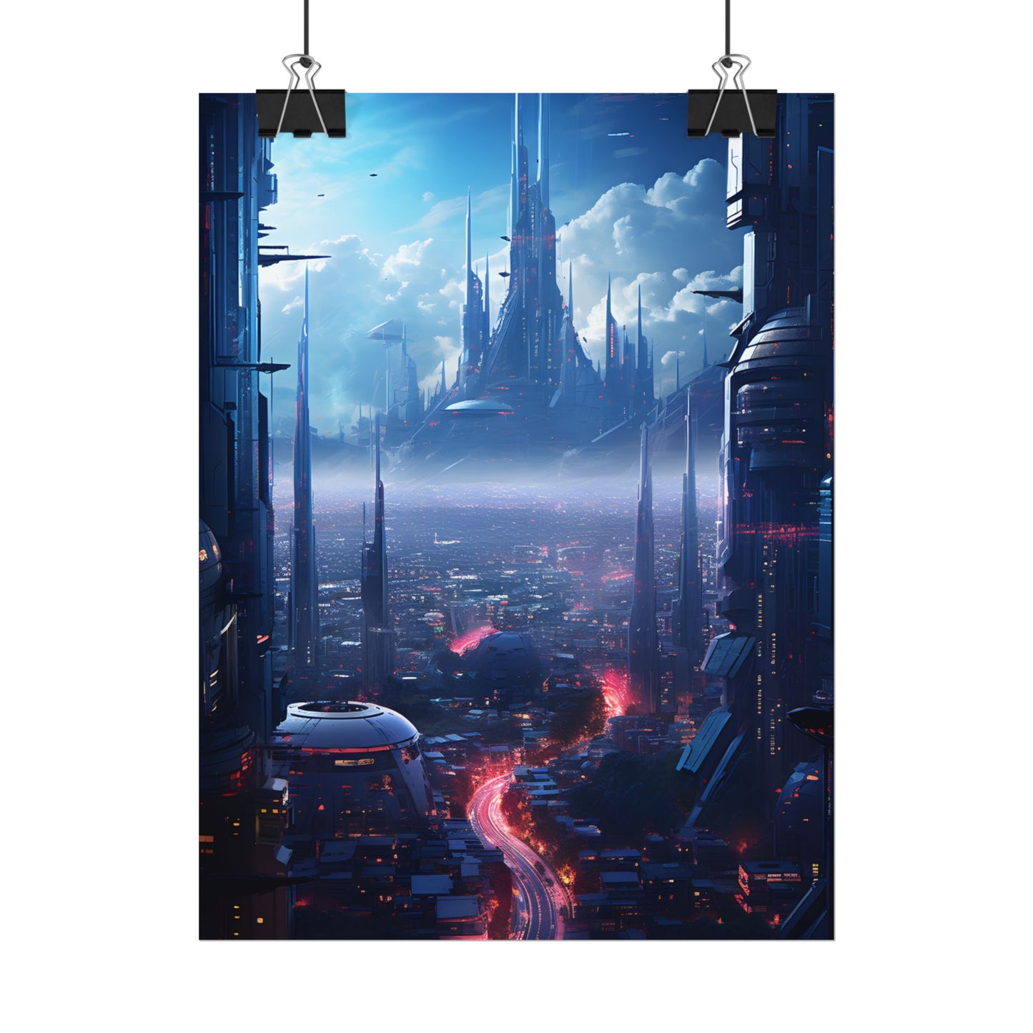Cyberpunk Dystopia: Neon Cityscape Digital Artwork - Poster