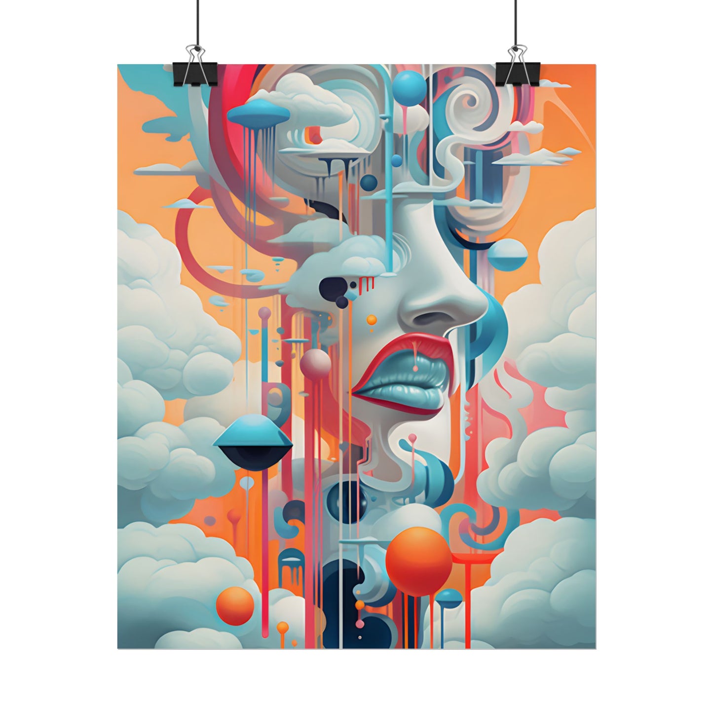 Abstract Digital Art: Dynamic Geometric Dreamspace - Poster