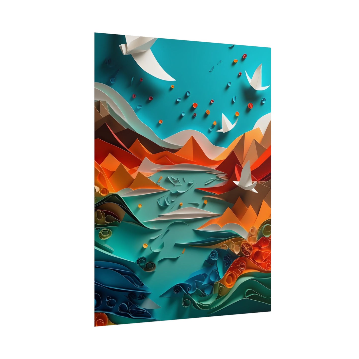Abstract Geometric Art: Colorful Shapes in Harmony - Poster