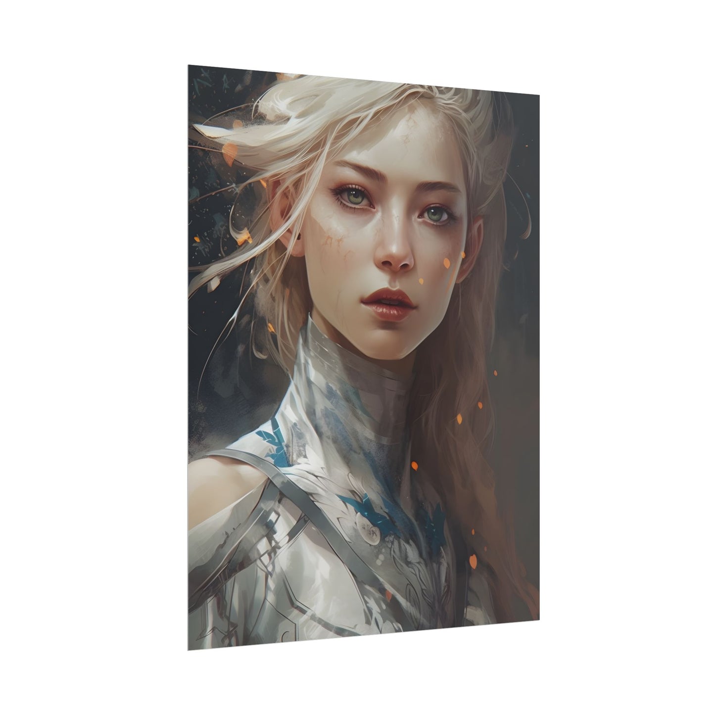 Astonishing Blonde Portrait: Capturing Intensity in Art - Poster