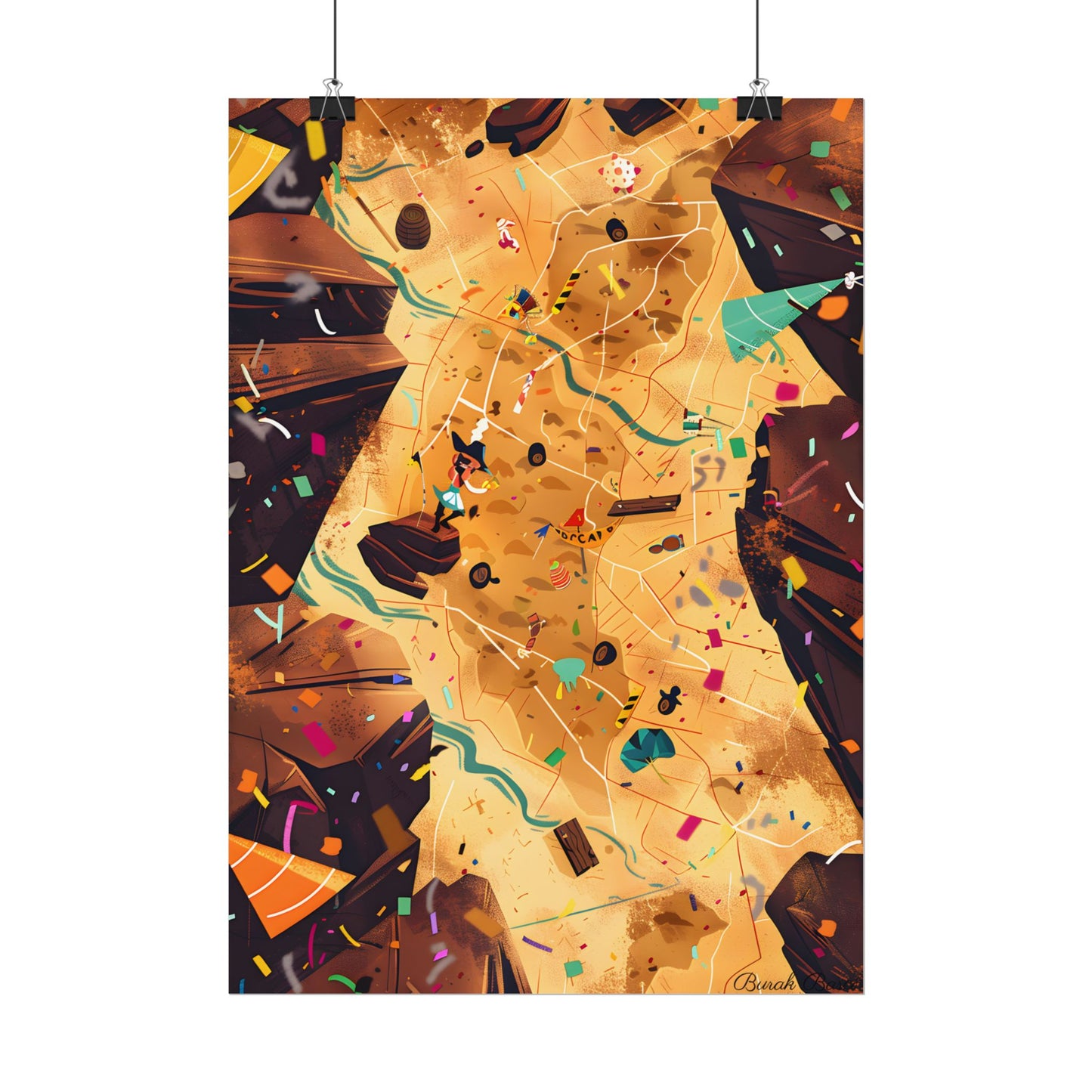 Whimsical Illustration: Classic Facial Features - Poster