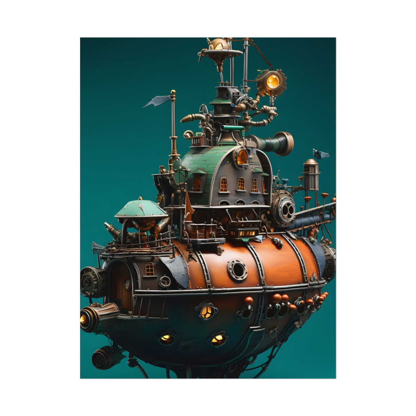 Steampunk Undersea Journey with Captain Nemo's Nautilus - Poster