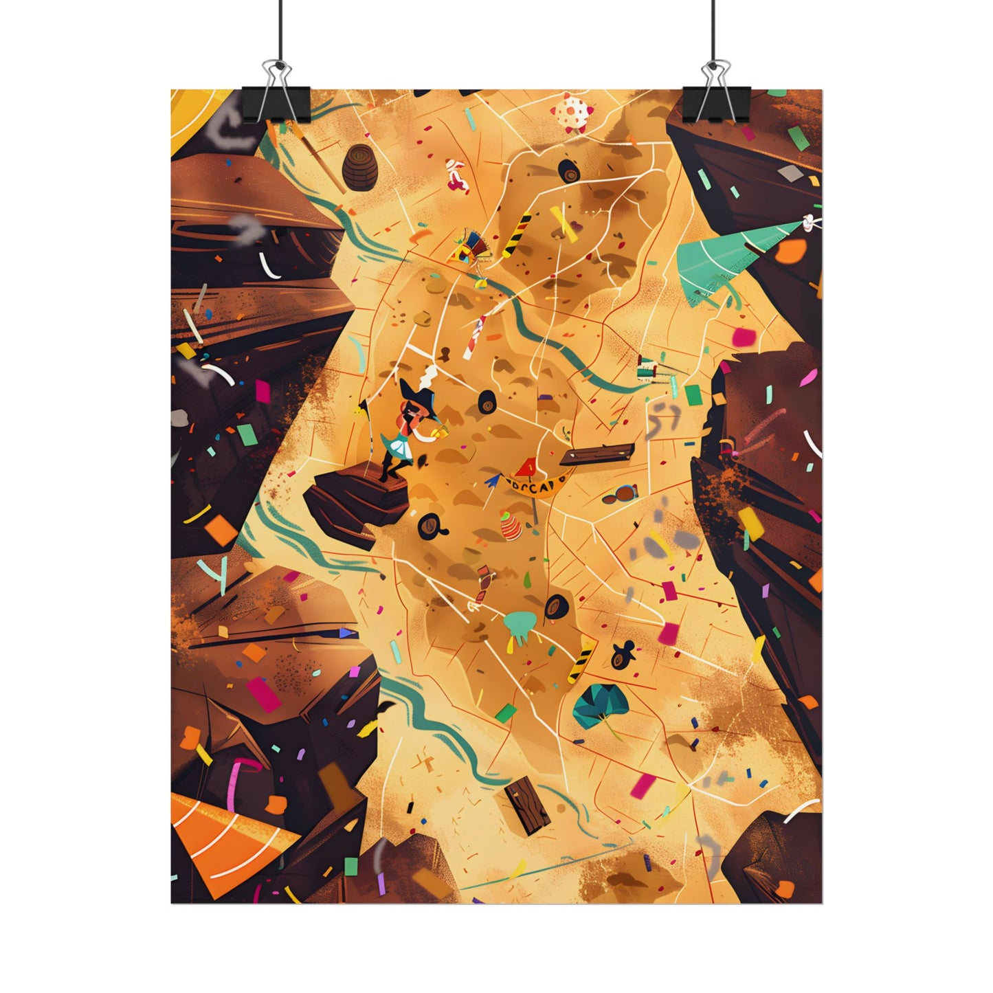 Whimsical Illustration: Classic Facial Features - Poster