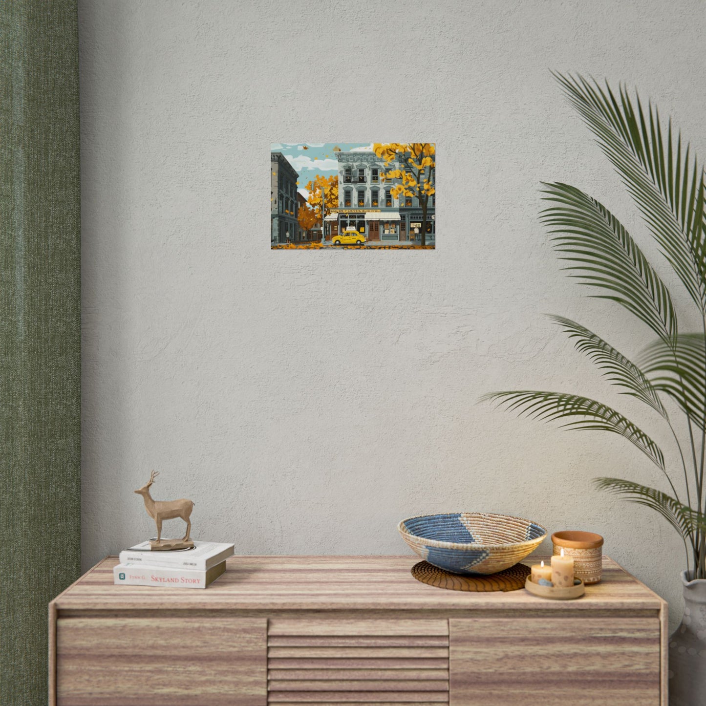 Whimsical Yellow Building: Ornate Illustration Artwork - Poster