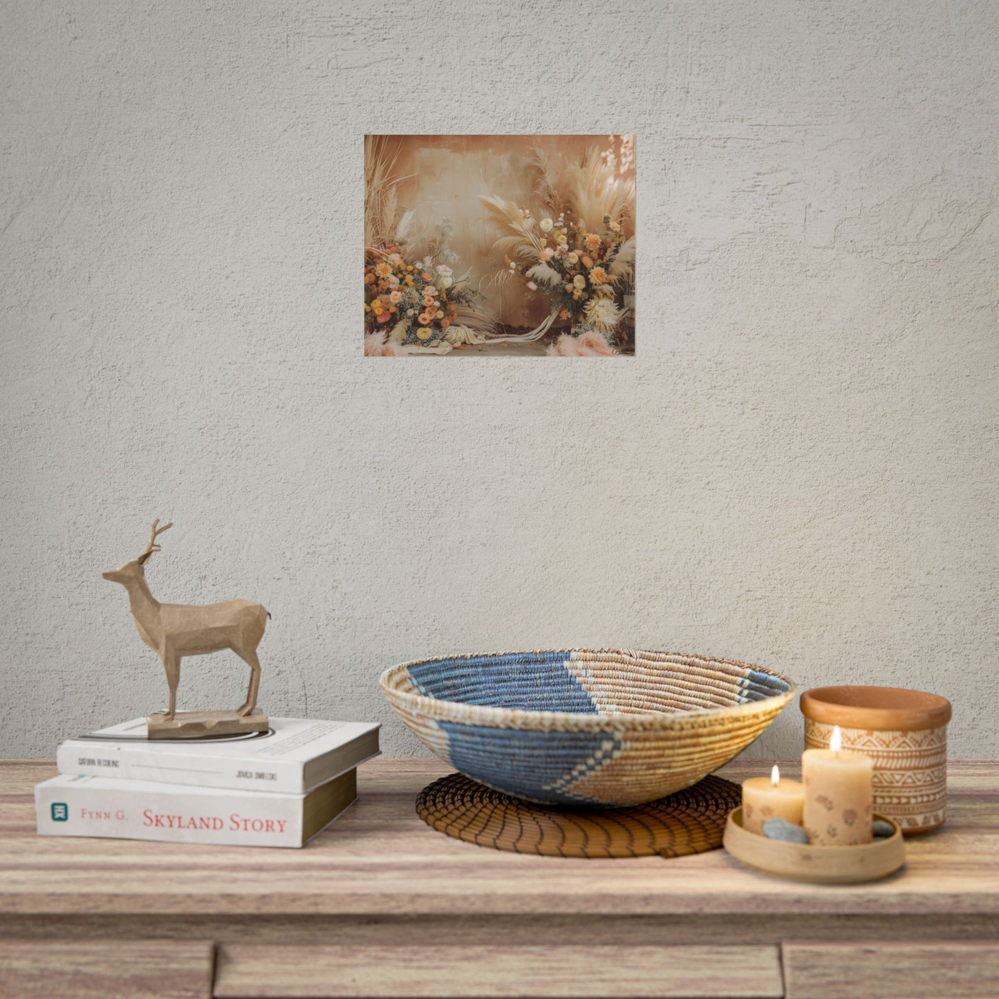 Whimsical Floral Pampas Find: Explore Calming Artwork - Poster
