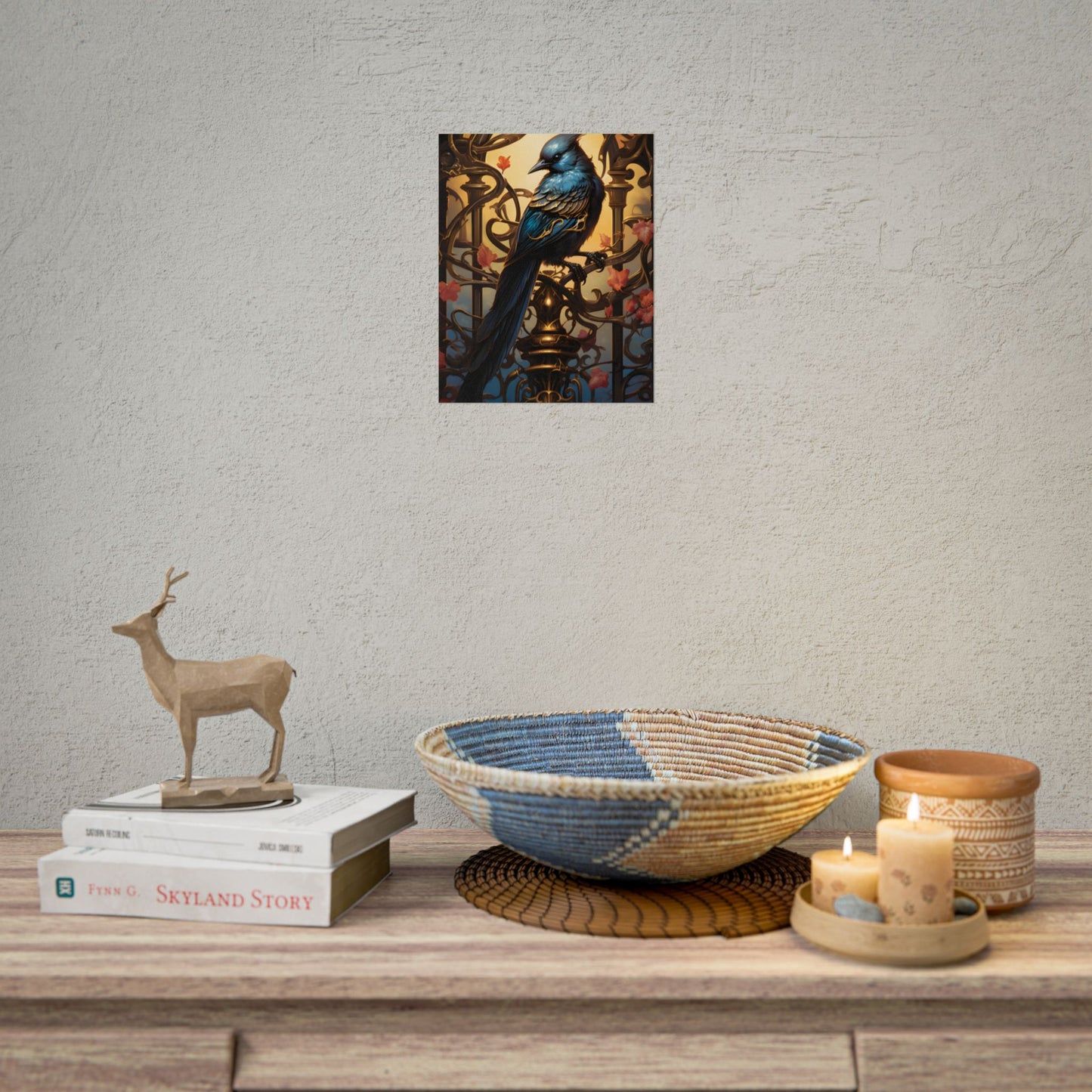 Songbird Guardian: Intense Portrait Digital Art - Poster