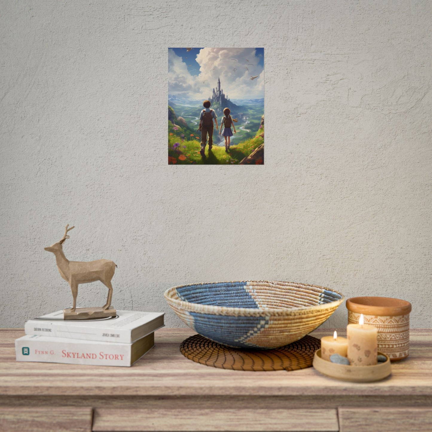 Serene Childhood Moment: A Girl and Boy in Nature - Poster